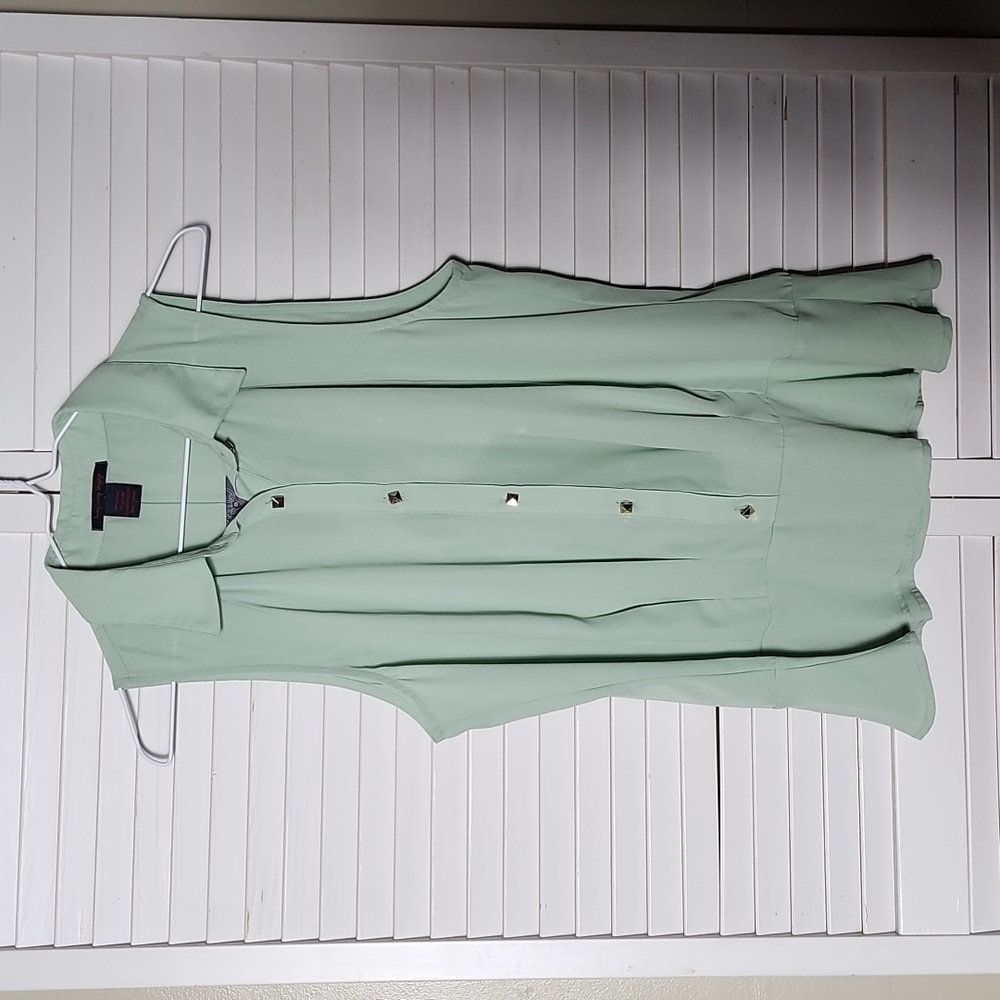 👚Imaginary Voyage Green Sleeveless Blouse L
